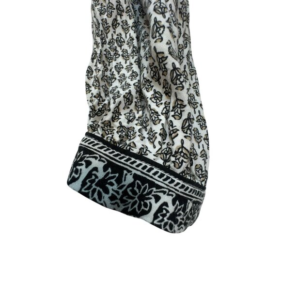 Old Navy Womens Long Sleeve V-Neck Maxi Dress Size M Black & White Floral Print - Picture 10 of 16